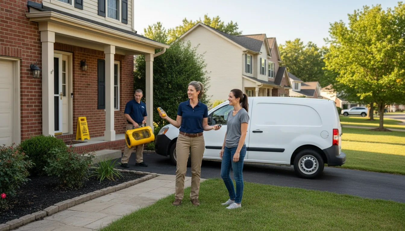 Residential water damage restoration in New Freeport, PA
